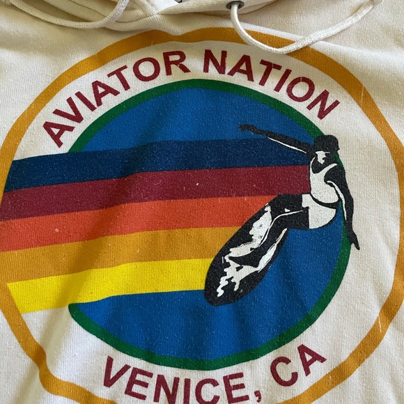 ONHOLDAviator Nation Venice Vtg White Hoodie XS - Picture 8 of 11